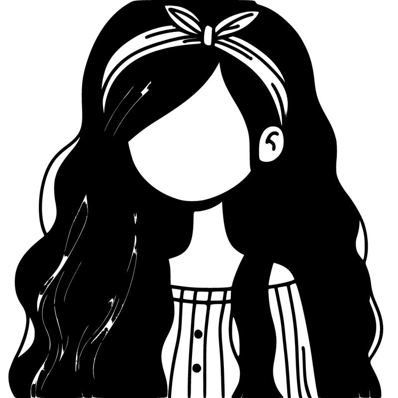 girl with long green hair all over her face and a headband