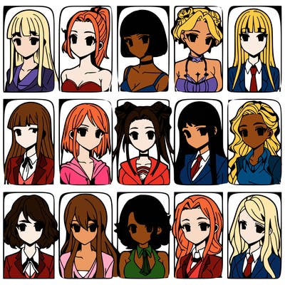 girls that look diffrent anime