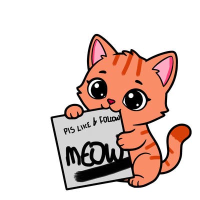 a small cat with a blank sheet of paper in its hand. the cat is sooooooo cute!