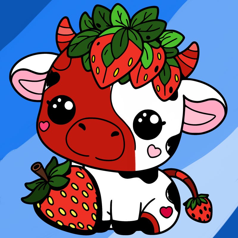 cute strawberry cow