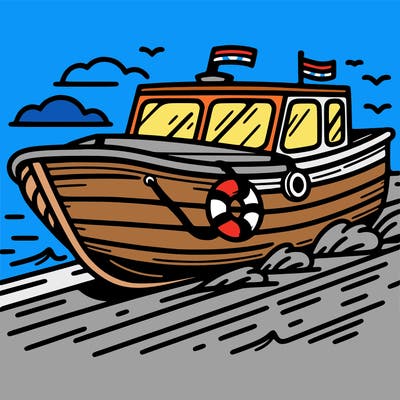 boat on a track