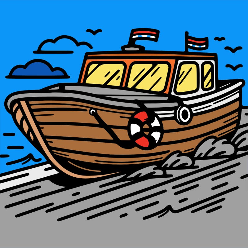 boat on a track