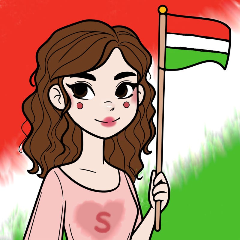 hot girl holding a flag