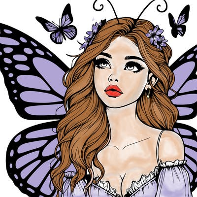 butterfly fairy realistic girl
