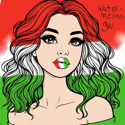 realistic girl with wavy hair and lips