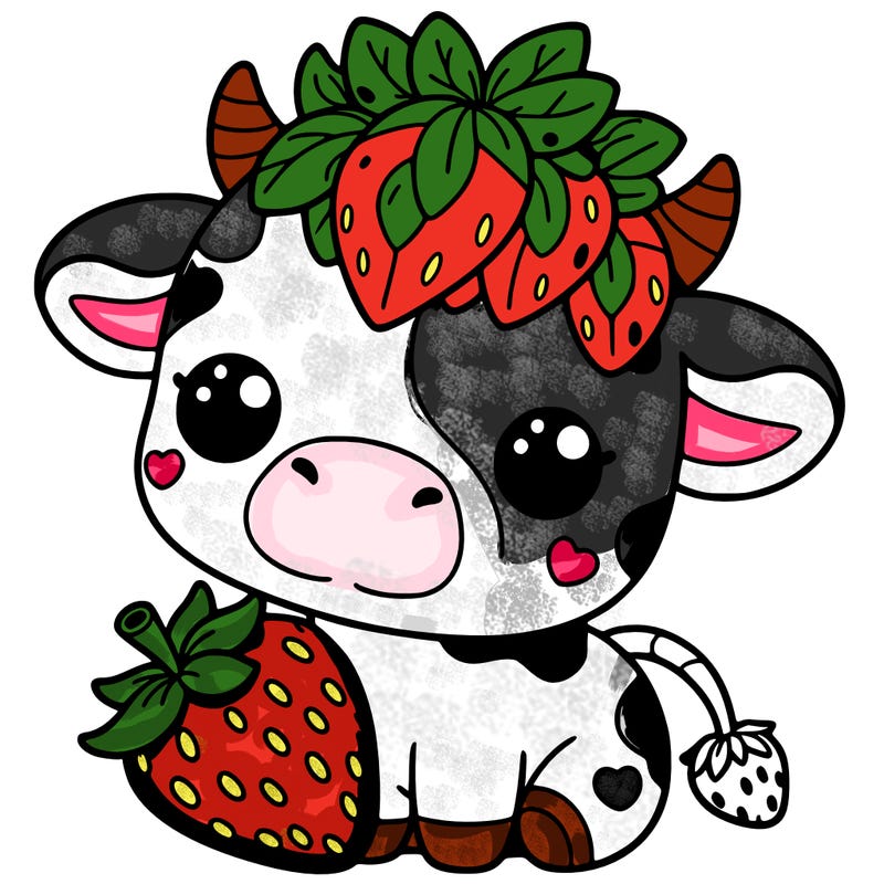 cute strawberry cow
