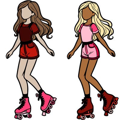 a girl in roller skates
