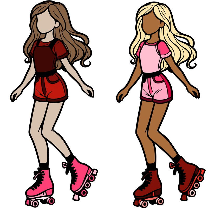 a girl in roller skates