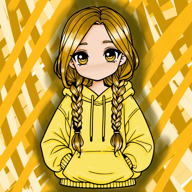 a realistic girl with a oversized hoodie and she has braids