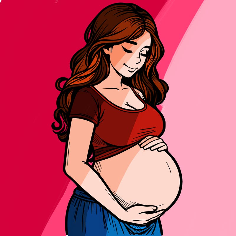 woman heavily pregnant realistic