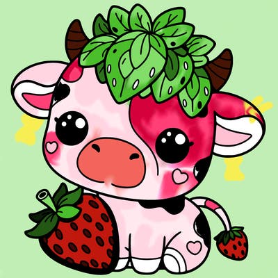 cute strawberry cow