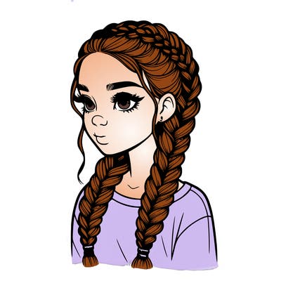 realistic girl with braids