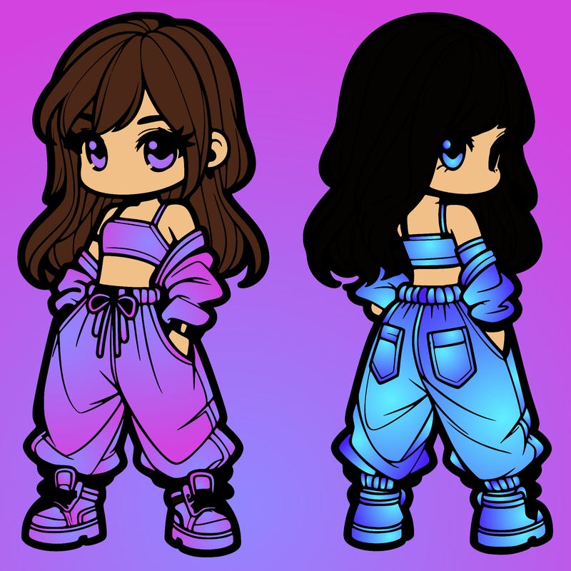 girl in crop top and baggy pants