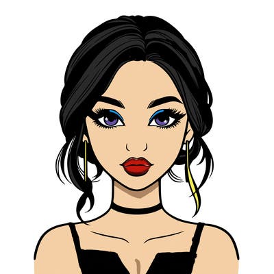 realistic girl with makeup on