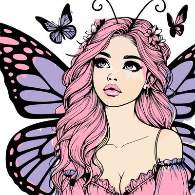 butterfly fairy realistic girl