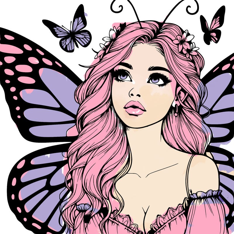 butterfly fairy realistic girl