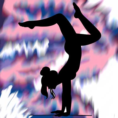 a woman doing a handstand
