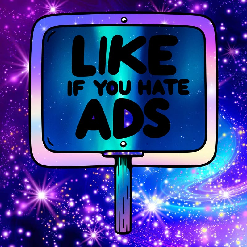a sign that says like if you hate ads