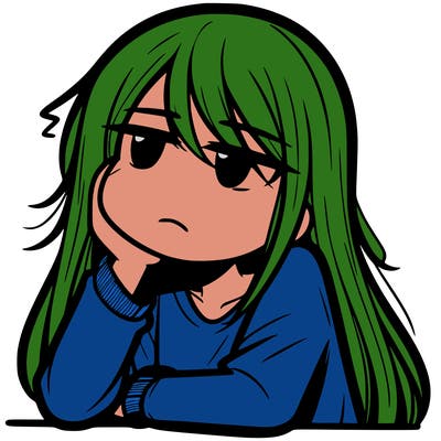 someone with long hair being bored