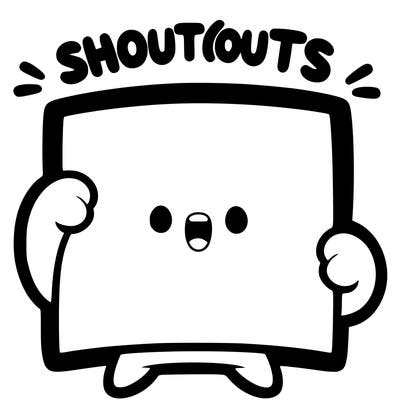 blank canvas that says above it shoutouts