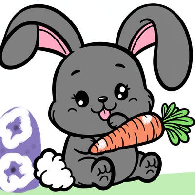 a bunny eating carrot