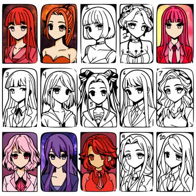 girls that look diffrent anime