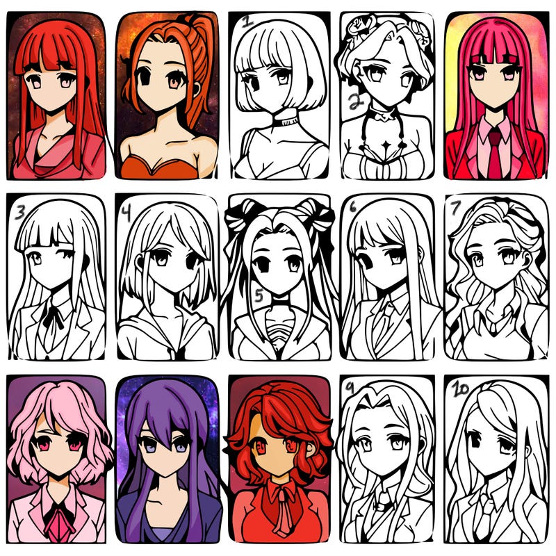 girls that look diffrent anime