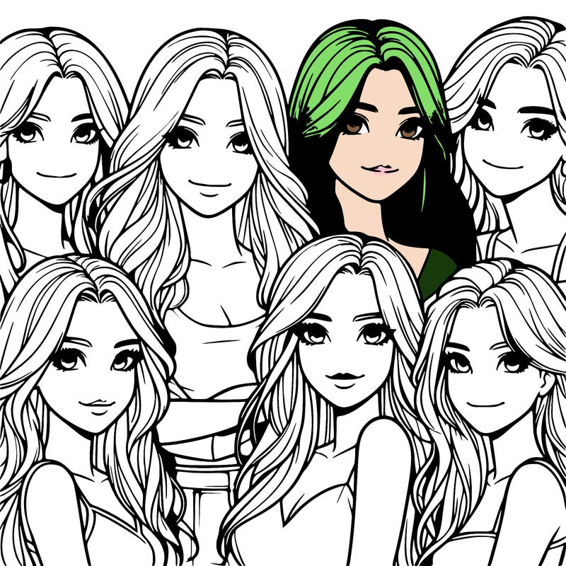 a group of realistic girls