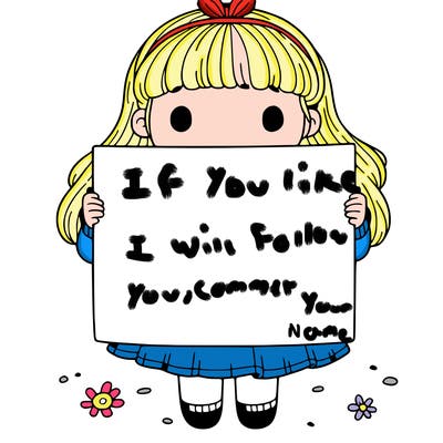 a girl holding a blank pices paper