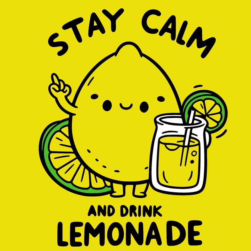 stay calm and drink lemonade