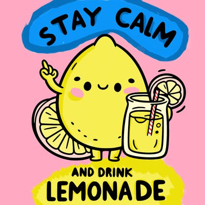 stay calm and drink lemonade