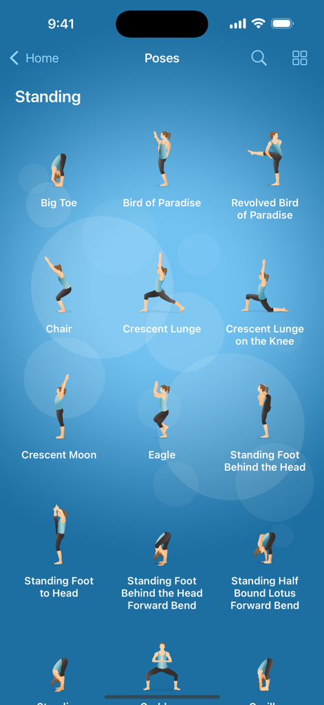 Pocket Yoga - A collection of illustrated standing yoga poses in the Pocket Yoga app library