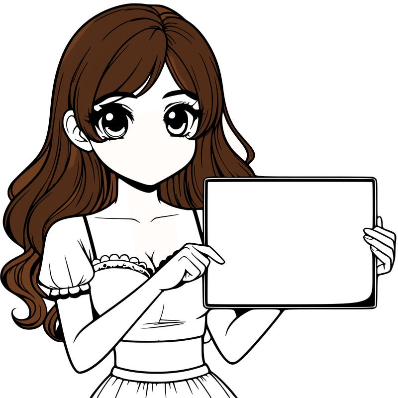 realistic pretty girl holding blank sign