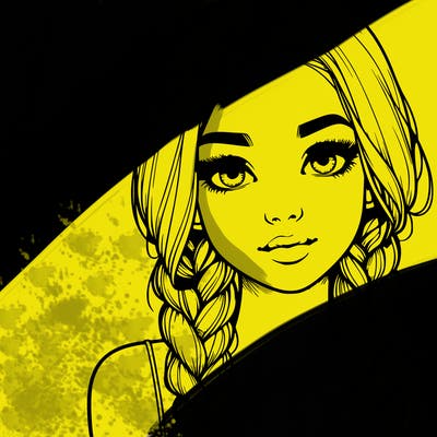 realistic girl with braids