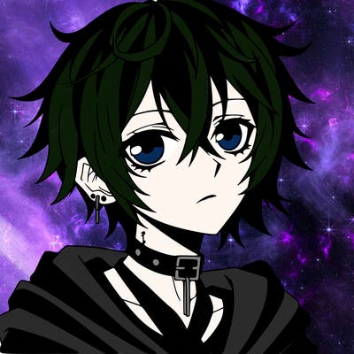 anime style goth boy
