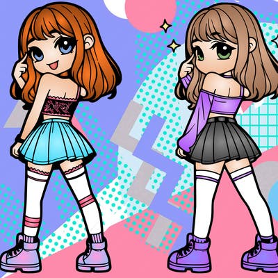 2000s girl with mini skirt