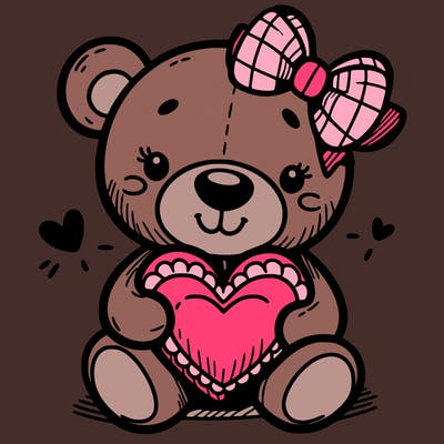 teddy bear hugging a heart