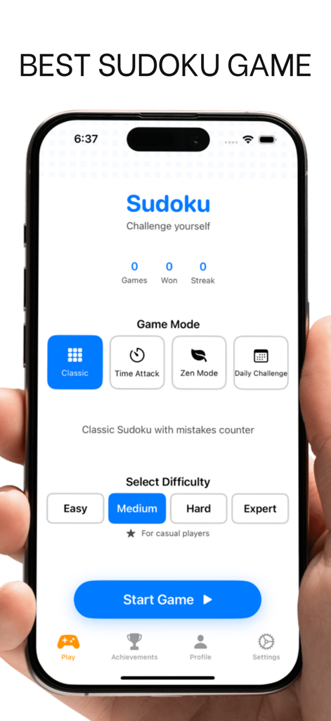Sudoku Master Offline - Sudoku Master Offline app interface showing different game modes and difficulty levels