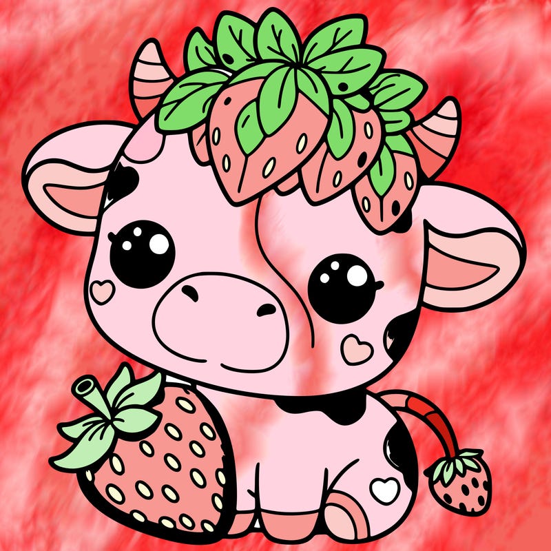 cute strawberry cow