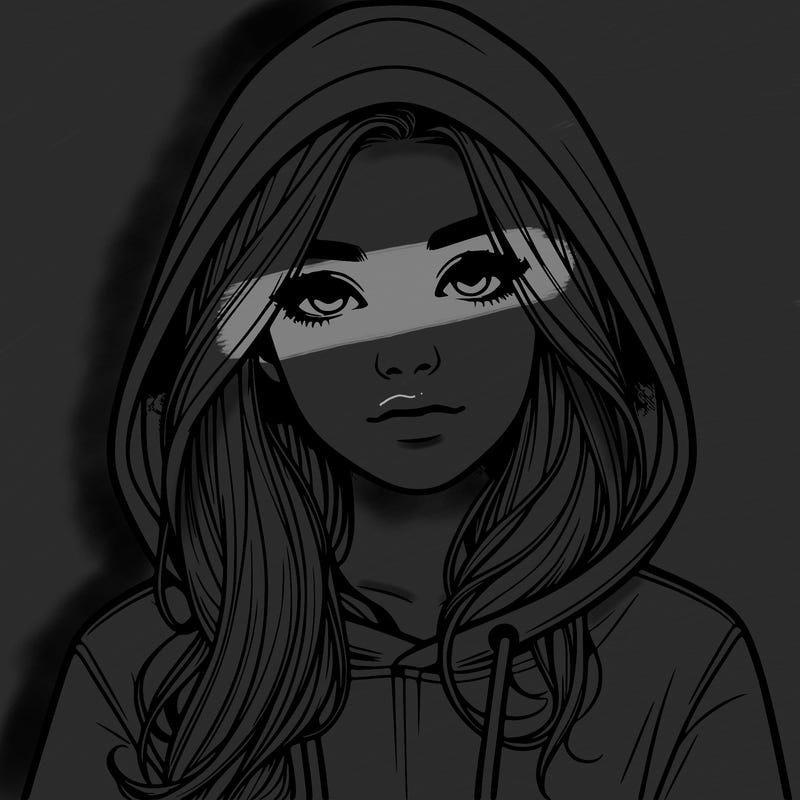realistic girl with a hoodie