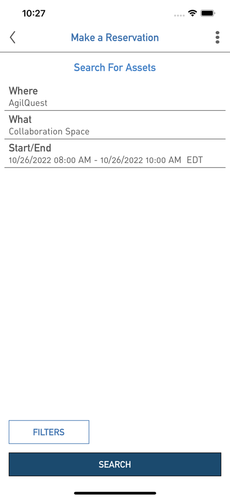 Tango Reserve by AgilQuest - Tango Reserve by AgilQuest interface for searching and booking workspace assets