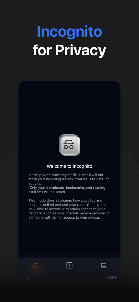 Herond Private Adblock Browser - Herond Private Adblock Browser incognito mode for private browsing