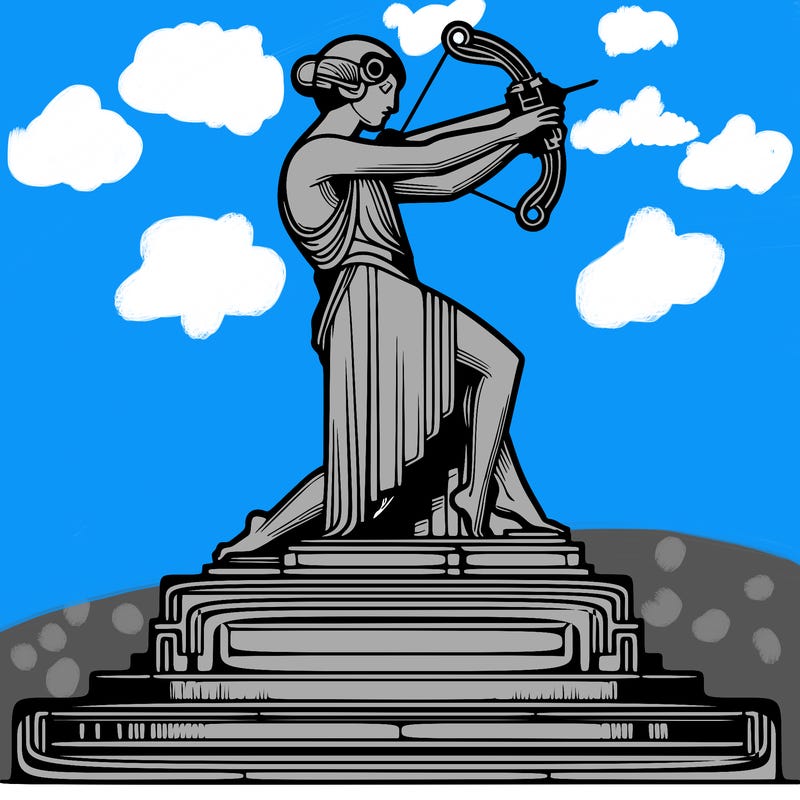 an grand art deco figure sculpture