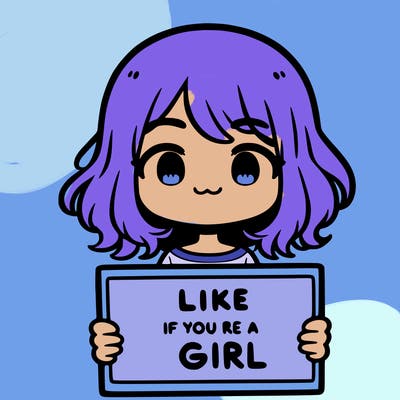 a cute girl holding a sign that says like if you’re a girl