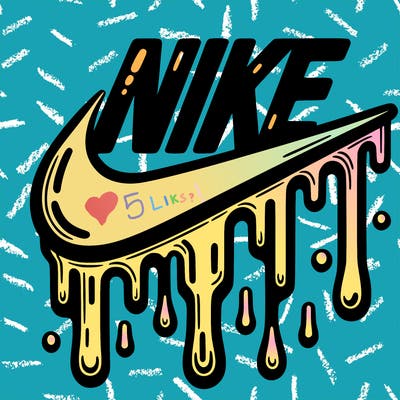 dripping nike logo