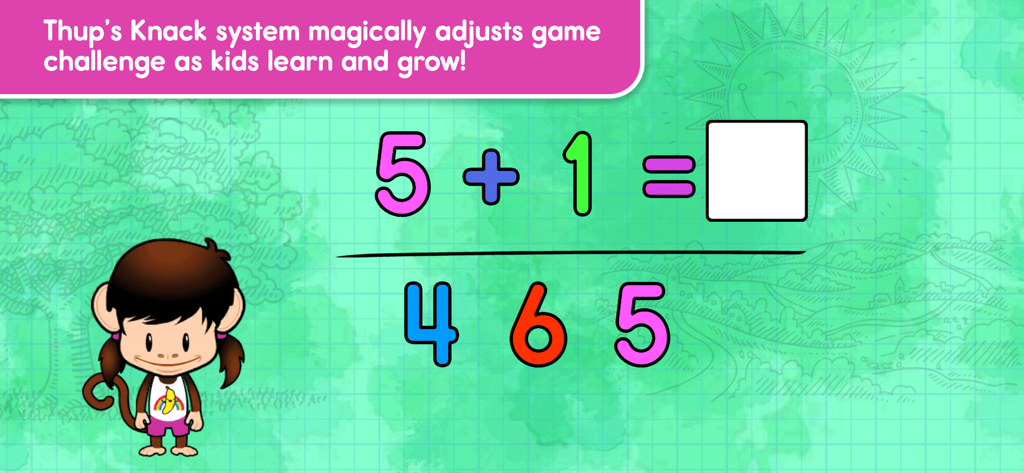 Monkey Preschool Learning - Un juego de suma preescolar con Zuzu el mono y desafíos de aprendizaje adaptativo.