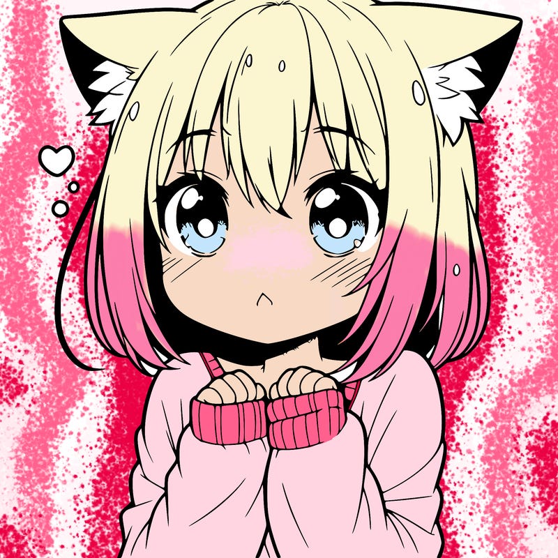 shy anime catgirl