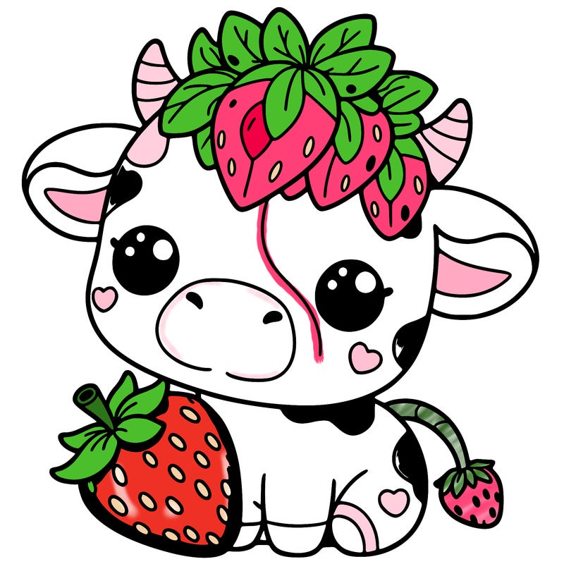 cute strawberry cow