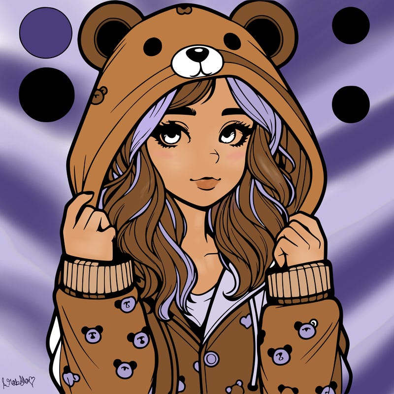 realistic girl in a animal pjs hoodie