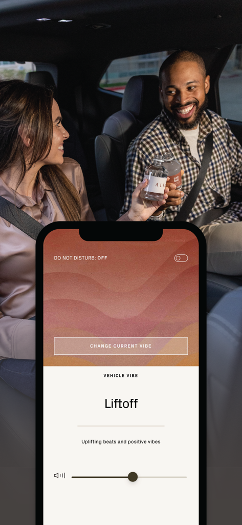 Alto - Passengers enjoying a luxury ride with the Alto app vehicle vibe control interface